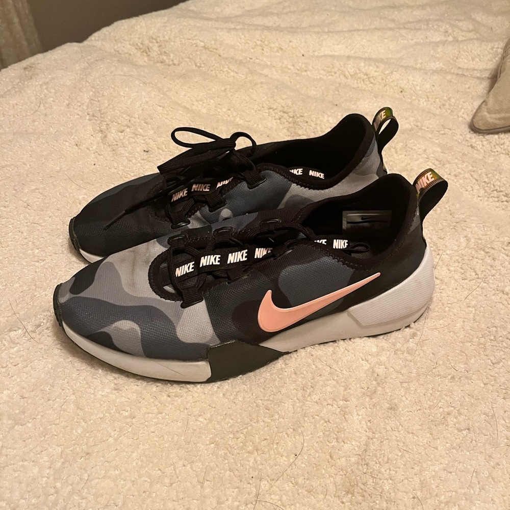 Nike Black Sneakers with Pink Accents